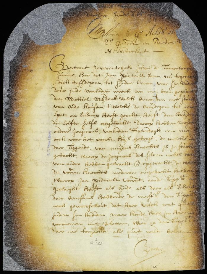 Document: Complaint of Johannes la Montagne, sheriff of New Haerlem ...